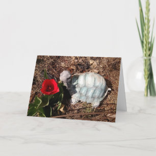 Tarjeta de Felicitación Tortuga del Viento y Flor