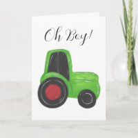 Tarjeta de felicitación Tractor Baby Boy