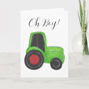Tarjeta de felicitación Tractor Baby Boy