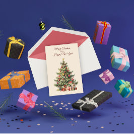 Tarjeta de felicitación tradicional de árbol de Na