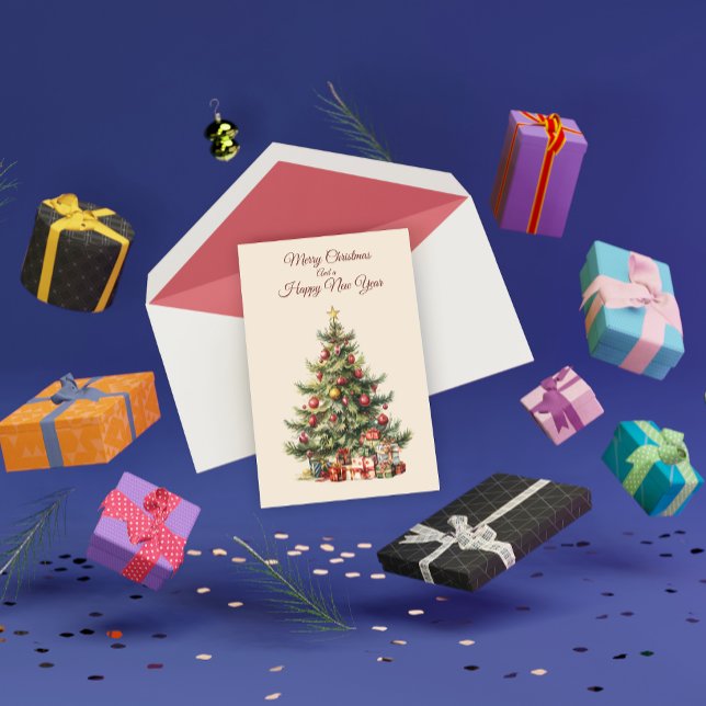 Tarjeta de felicitación tradicional de árbol de Na (Front)
