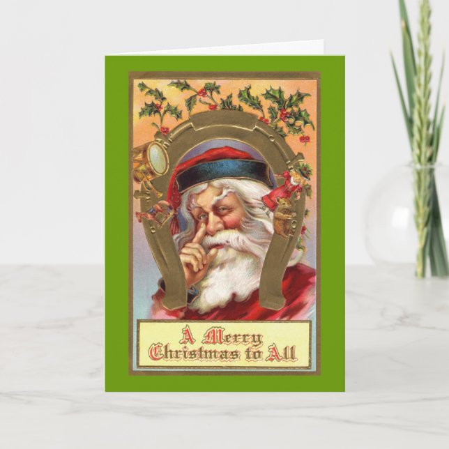 Tarjeta de felicitación tradicional de Santa Claus (Anverso)