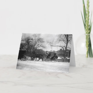 Tarjeta de felicitación traída por caballo del