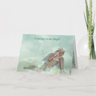 Tarjeta de felicitación traviesa del ángel