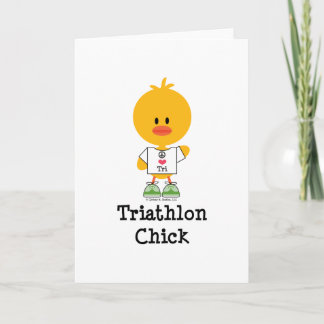 Tarjeta de felicitación Triathlon Chick