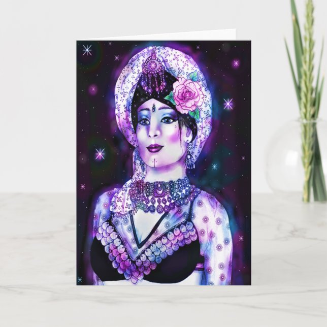 Tarjeta de felicitación tribal de la diosa (Anverso)