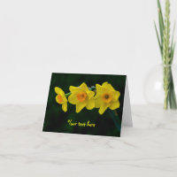 Tarjeta de felicitación trío de narcisos