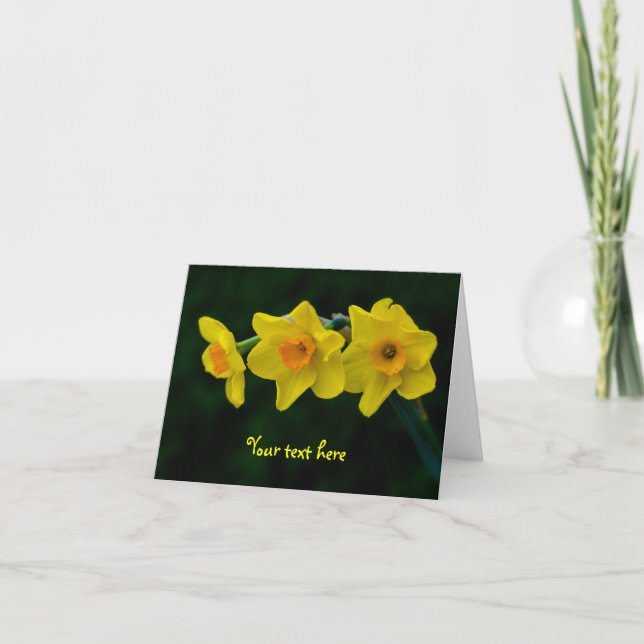 Tarjeta de felicitación trío de narcisos (Anverso)