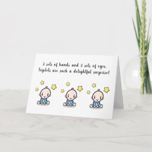 Tarjeta de felicitación Triplets, bienvenidos niño