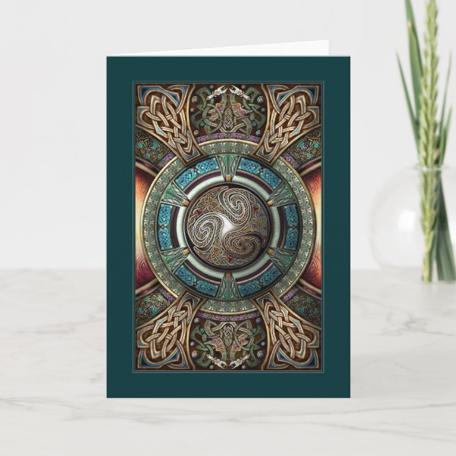 Tarjeta de felicitación Triskelion Mandala (Anverso)