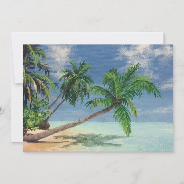 Tarjeta de felicitación Tropical Beach Painting (Anverso)