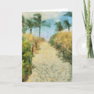 Tarjeta de felicitación tropical de la playa