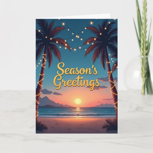 Tarjeta de Felicitación Tropical Estacional (Anverso)