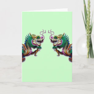 Tarjeta de felicitación Twin Dragons