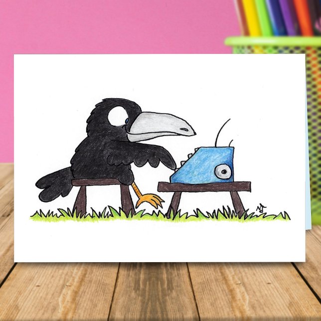 tarjeta de felicitación TYPEWRITER CROW de Nicole  (Subido por el creador)