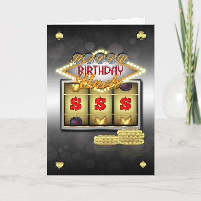Tarjeta de felicitación Uncle Birthday con Ranuras (Anverso)