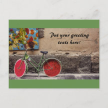 Tarjeta de felicitación única de la bicicleta