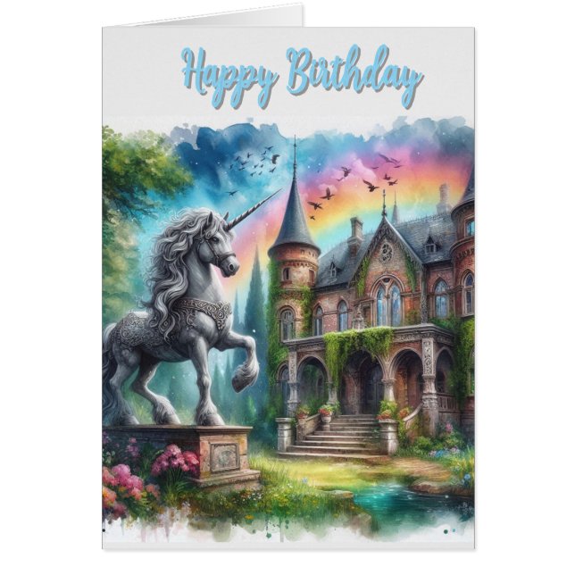 Tarjeta de felicitación Unicorn Happy Birend Frien (Frente)
