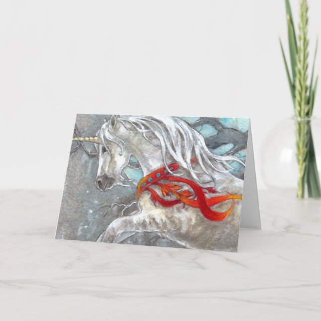 Tarjeta de felicitación - unicornio (Anverso)