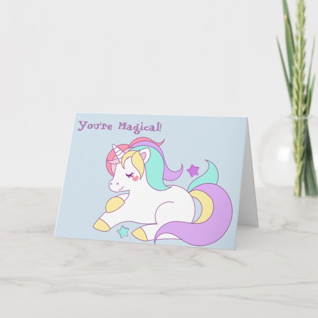 Tarjeta de felicitación - Unicornio (Anverso)