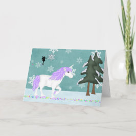 Tarjeta de felicitación unicornio y de feriado par
