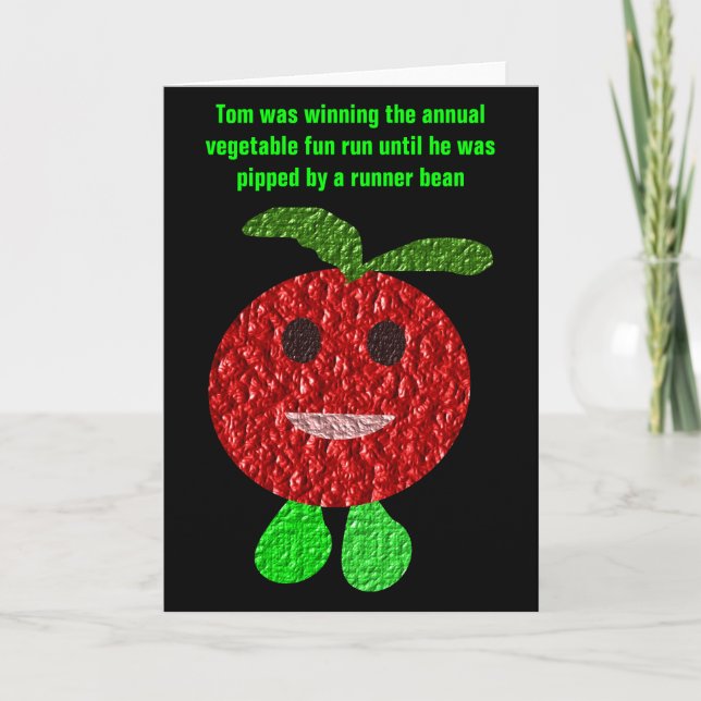 Tarjeta de felicitación vegetal divertida (Anverso)