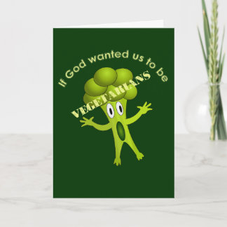 Tarjeta de felicitación vegetariana divertida de