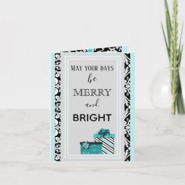 Tarjeta de felicitación verde azulada del regalo
