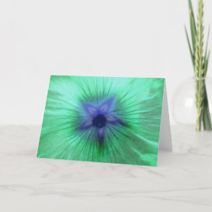 Tarjeta de felicitación verde brillante de flor Ho