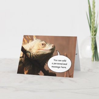 Tarjeta de felicitación verde de la iguana