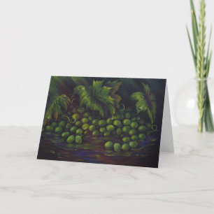 Tarjeta de felicitación verde de las uvas
