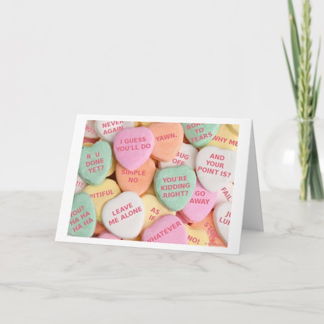 Tarjeta de felicitación verde de los "dulces (Anverso)