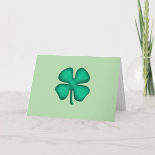 Tarjeta de felicitación verde de trébol irlandés d