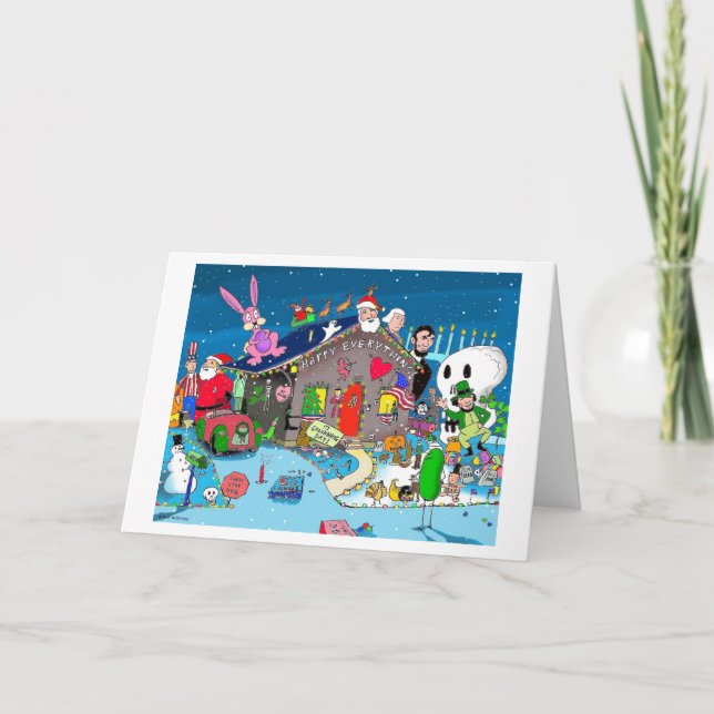 Tarjeta de felicitación verde del "desorden (Anverso)