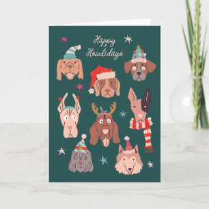 Tarjeta de felicitación verde para los Navidades d