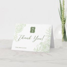 Tarjeta de felicitación verde Ranunculus Boda