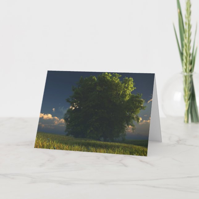 Tarjeta de felicitación verde y de oro (Anverso)