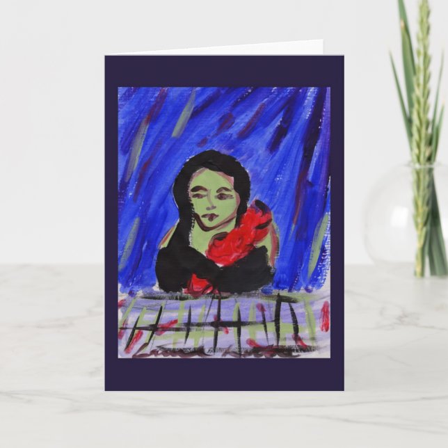 Tarjeta de felicitación verde y roja (Anverso)