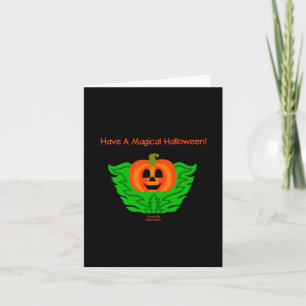 Tarjeta de Felicitación Vertical de Calabaza Mágic
