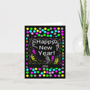 Tarjeta de felicitación vertical de Feliz Año Nuev
