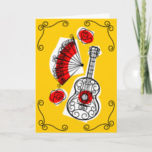 Tarjeta de felicitación vertical de recuerdos espa