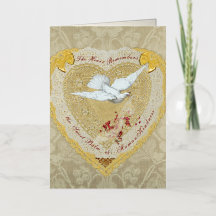 Tarjeta de felicitación victoriana con foil Hearts