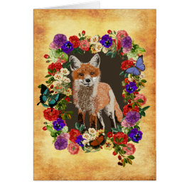 Tarjeta de felicitación Victoriana Floral Fox & Bu