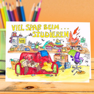 tarjeta de felicitación VIEL SPASS BEIM STUDIEREN