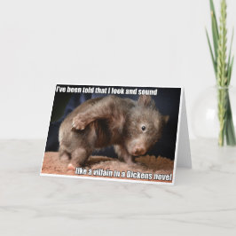 Tarjeta de felicitación villana de Wombat