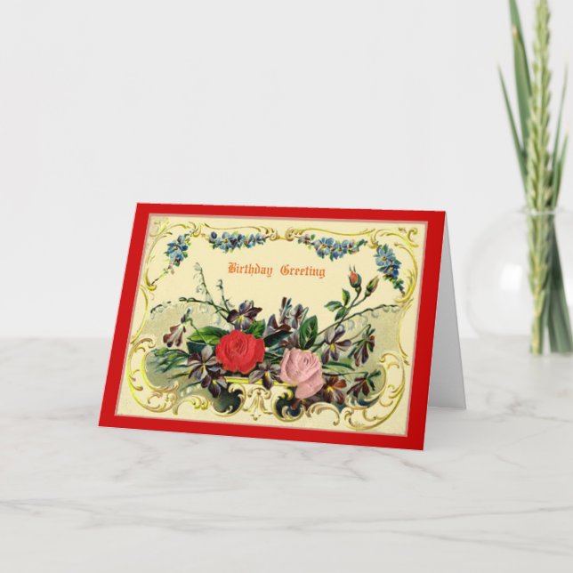 Tarjeta de felicitación Vintage Birthday (Anverso)