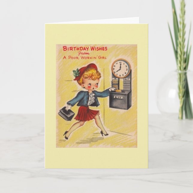 Tarjeta de felicitación Vintage Birthday (Anverso)