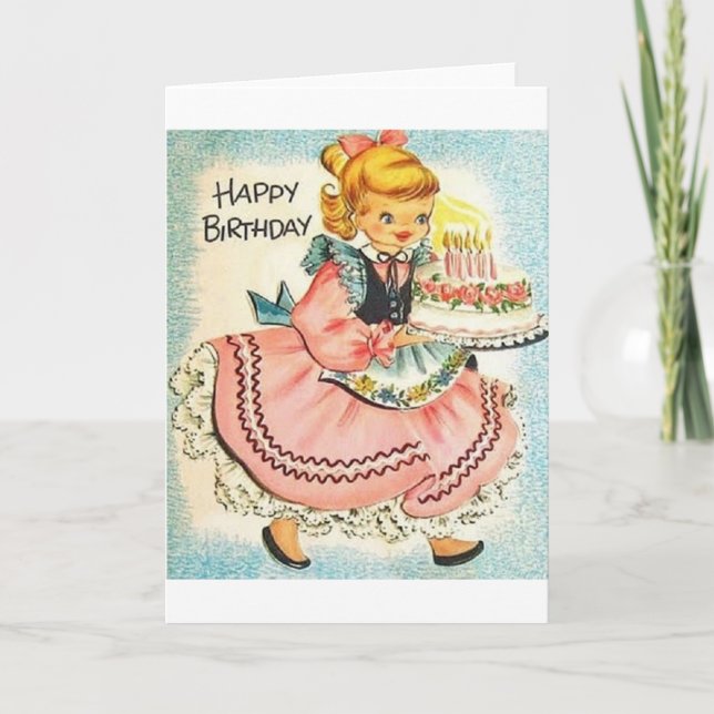 Tarjeta de felicitación Vintage Birthday (Anverso)