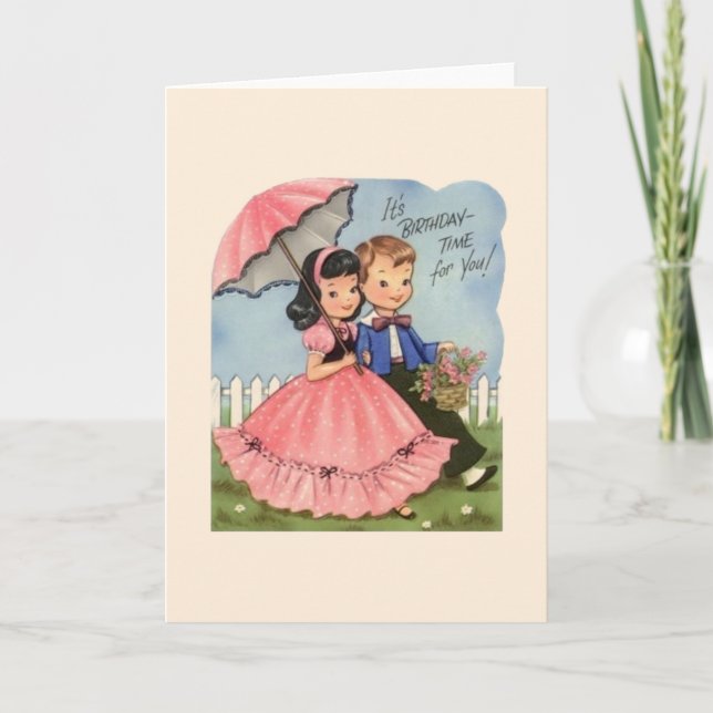 Tarjeta de felicitación Vintage Birthday (Anverso)
