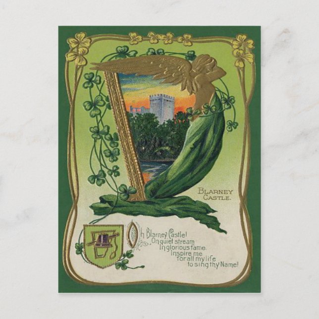 Tarjeta de Felicitación Vintage Castillo de Blarne (Anverso)